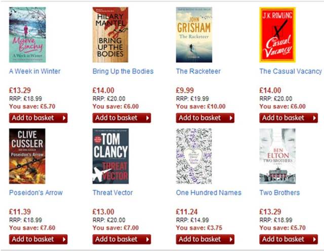 Book covers from Waterstones website